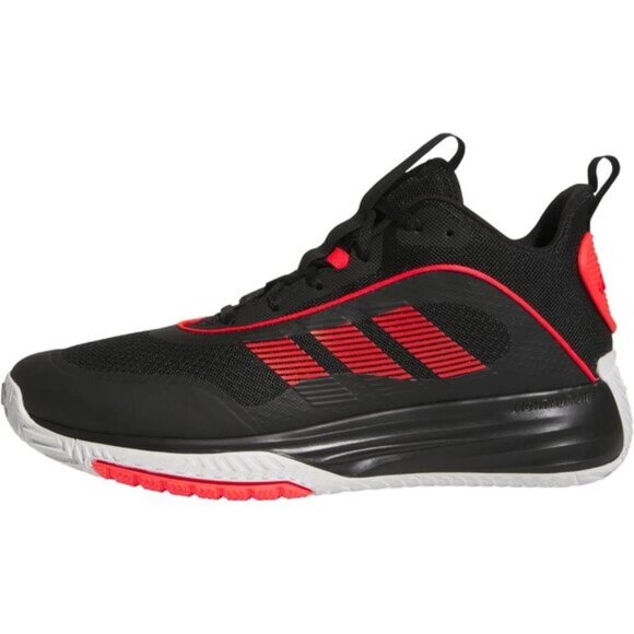 🆕Adidas Men Black/Lucid Red/White Lightweight MESH Own Mid Top Basketball Shoes - Picture 4 of 11